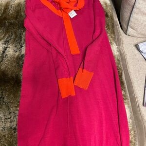 United Colors Of Benetton Red and Pink Long Sleeve Dress